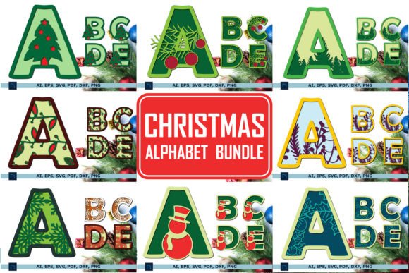3D Christmas Alphabet Bundle Cut File: A Creative Holiday Essential
