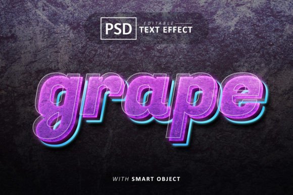 3d Grape Glow Text Effect: A Versatile and Customizable Design Solution