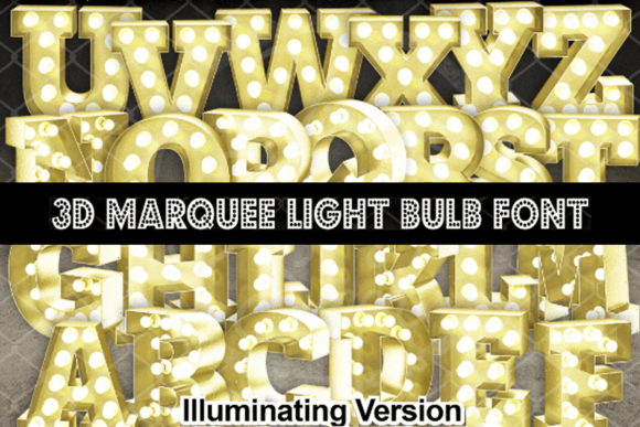 3D Illuminating Marquee Light Bulb Font for Creative DIY Artwork Projects