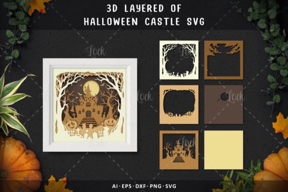 3D Layered Halloween Castle SVG for Creative Projects