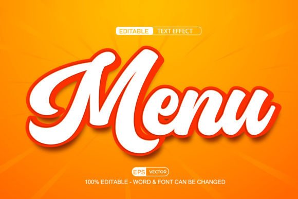 3D Vector Text Effects for Menus