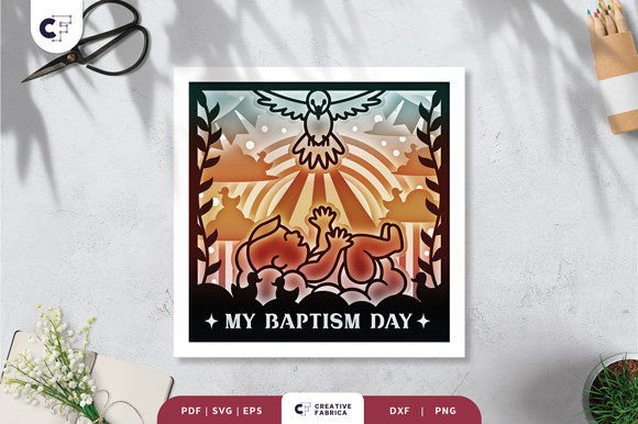 Baptism with Pigeon 3D Shadow Box: A Unique Craft for Meaningful Moments