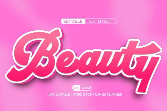 Beauty Editable Text Effect Vector 3D