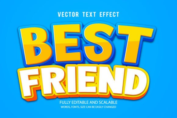 Best Friend 3D Editable Text Effect
