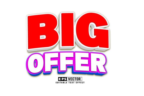 Big Offer 3d Editable Text Effect Vector for Creative Projects