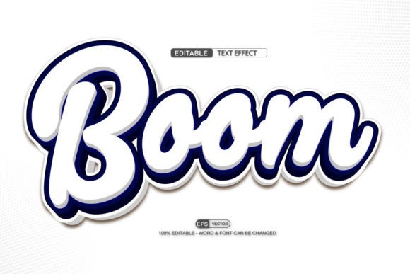 Boom Editable Text Effect Vector 3D Styl