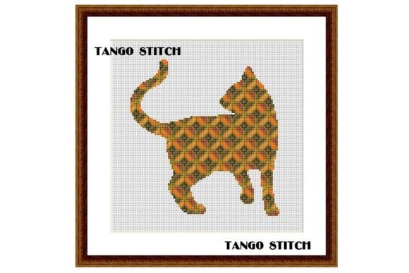 Cat Embroidery 3D Ornament Silhouette: A Unique Cross Stitch Design for All Skill Levels
