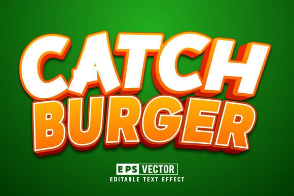 Catch Burger 3D Editable Text Effect