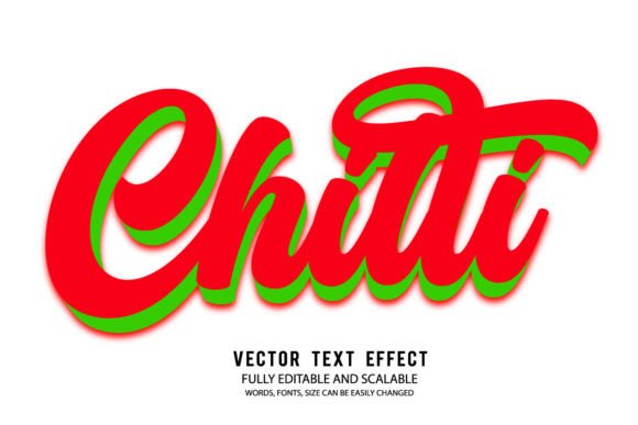 Chili 3D Editable Text Effect Vector