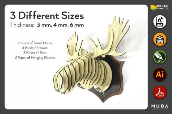 Christmas Deer SVG, Wooden 3D Puzzle: A Creative Workflow Tool for Laser Cutting and CNC Projects