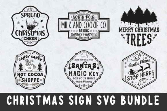 Christmas Sign Svg Bundle Design for Creative Projects