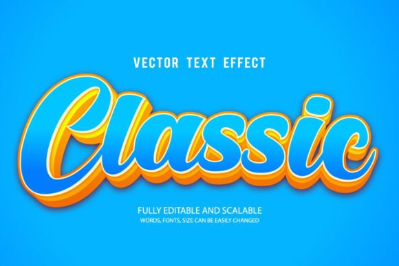 Classic 3d Editable Text Effect Vector for Modern Design Projects