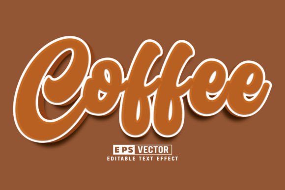 Coffee Editable Text Effect Vector 3D