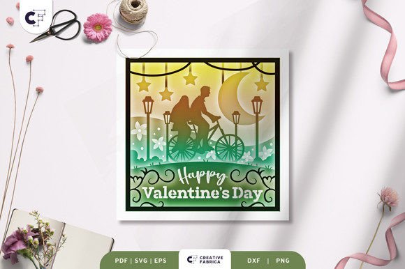 Couple Riding Bicycle 3D Shadow Box: A Unique Paper Craft for Creative Expression