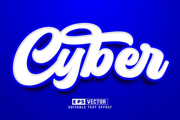Cyber Editable Text Effect Vector 3D Style for Creative Flexibility