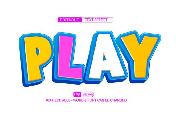 Dynamic Typography with Play Editable Text Effect Vector 3D Styl