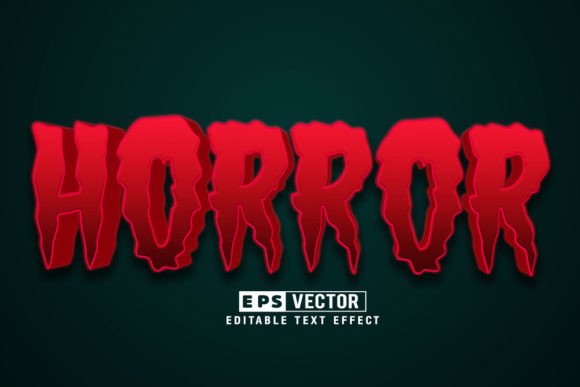 Enhance Your Designs with Horror Text Effect Vector 3D Style