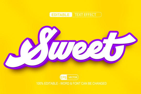 Enhancing Design Projects with Sweet Editable Text Effect Vector 3D Sty