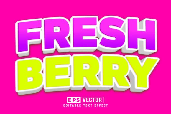 Fresh Berry 3D Editable Text Effect