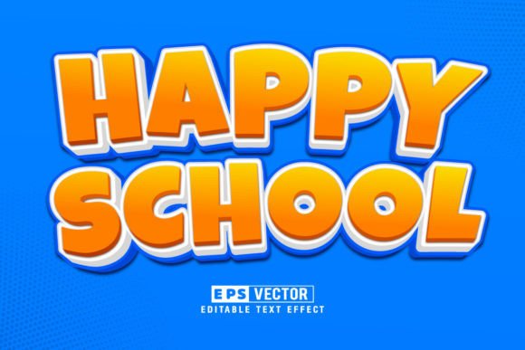 Happy School 3D Editable Text Effect: A Versatile Tool for Modern Designers