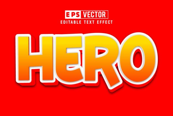Hero 3D Editable Text Effect Vector