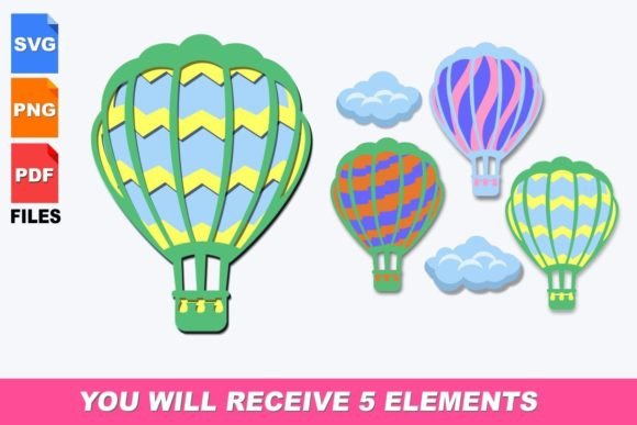 Hot Air Balloon 3D SVG Bundle: A Versatile Design Resource for Creators