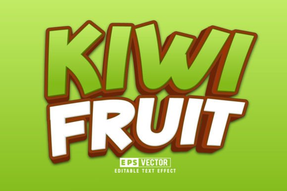 Kiwi Fruit 3D Editable Text Effect Vector for Creative Projects