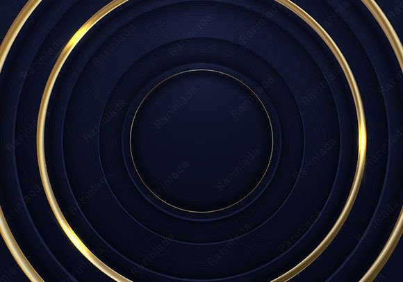 Luxury 3D Golden Blue Circles Background: A Vector Illustration for Elegance and Creativity