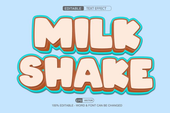 Milk Sake Editable Text Effect Vector 3D