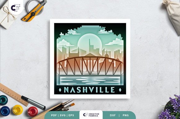Nashville Skyline 3D Shadow Box