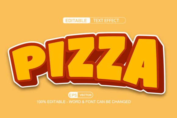 Pizza Text Effect Vector 3D Style: A Unique Design Approach for Creative Typography