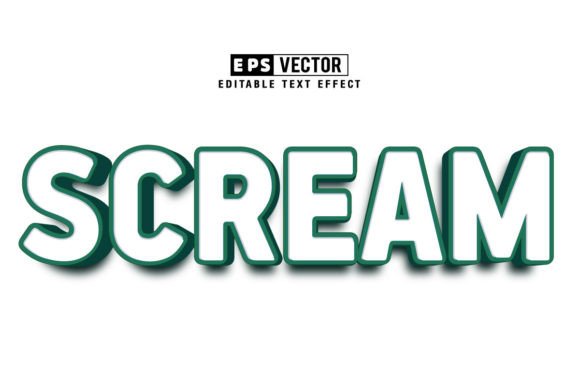 Scream 3d Editable Text Effect Vector for Creative Designers