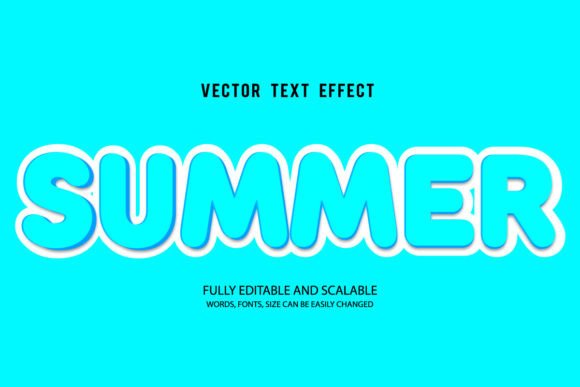 Summer 3d Editable Text Effect Vector