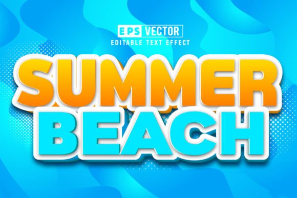 Summer Beach 3d Editable Text Effect for Creative Projects